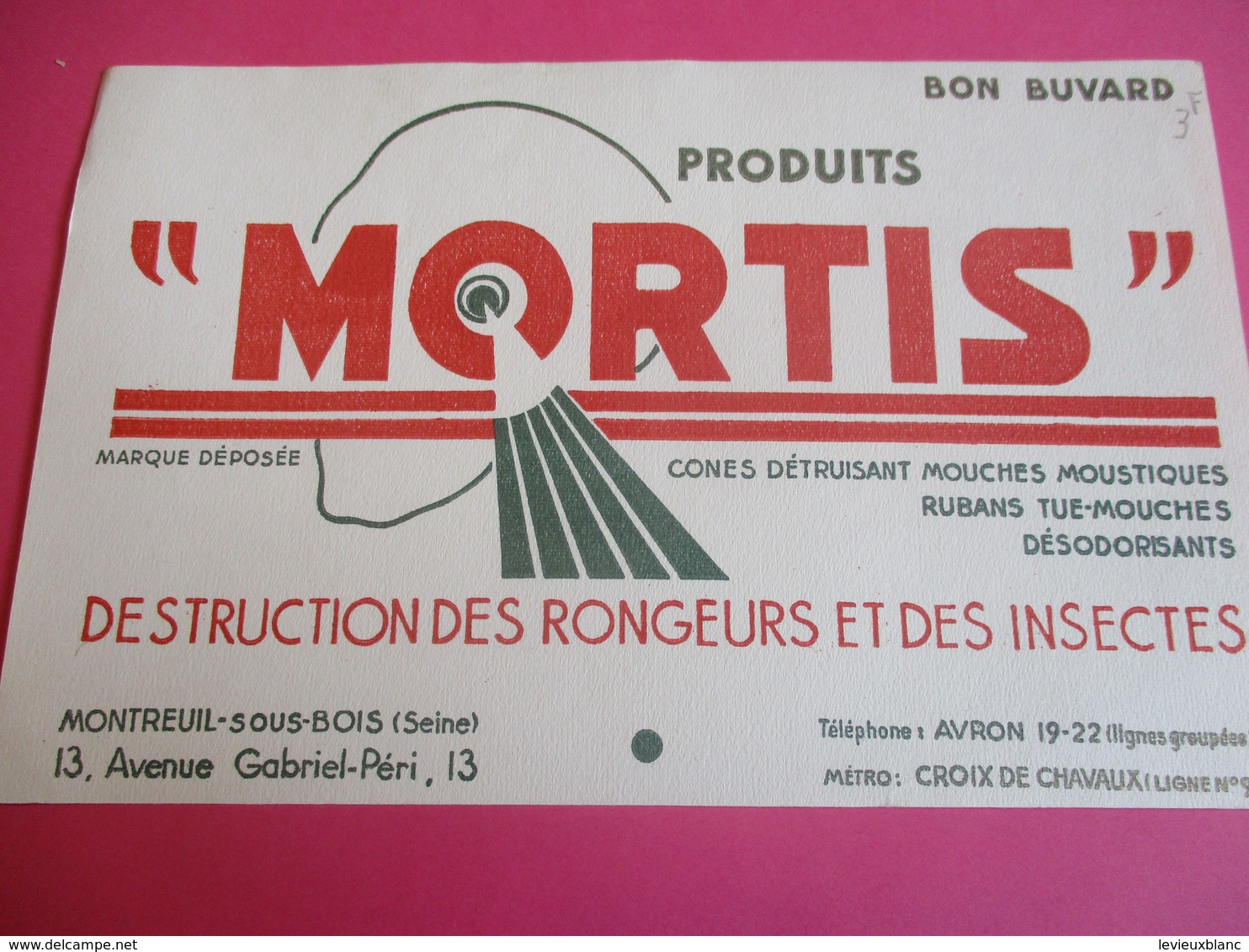 Buvard/Destructions Des Rongeurs Et Des Insectes / MORTIS/Cones Et Rubans / MONTREUIL Sous BOIS/ Vers 1945-1960  BUV367 - Tiere