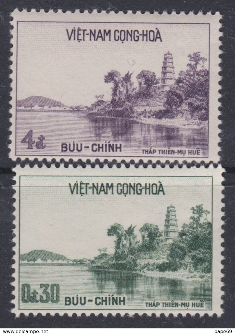 Vietnam Du Sud N° 110 / 11 X  Pagode Thieu-Mu à Hué.  Les 2 Valeurs Trace De Charnière Sinon TB - Viêt-Nam