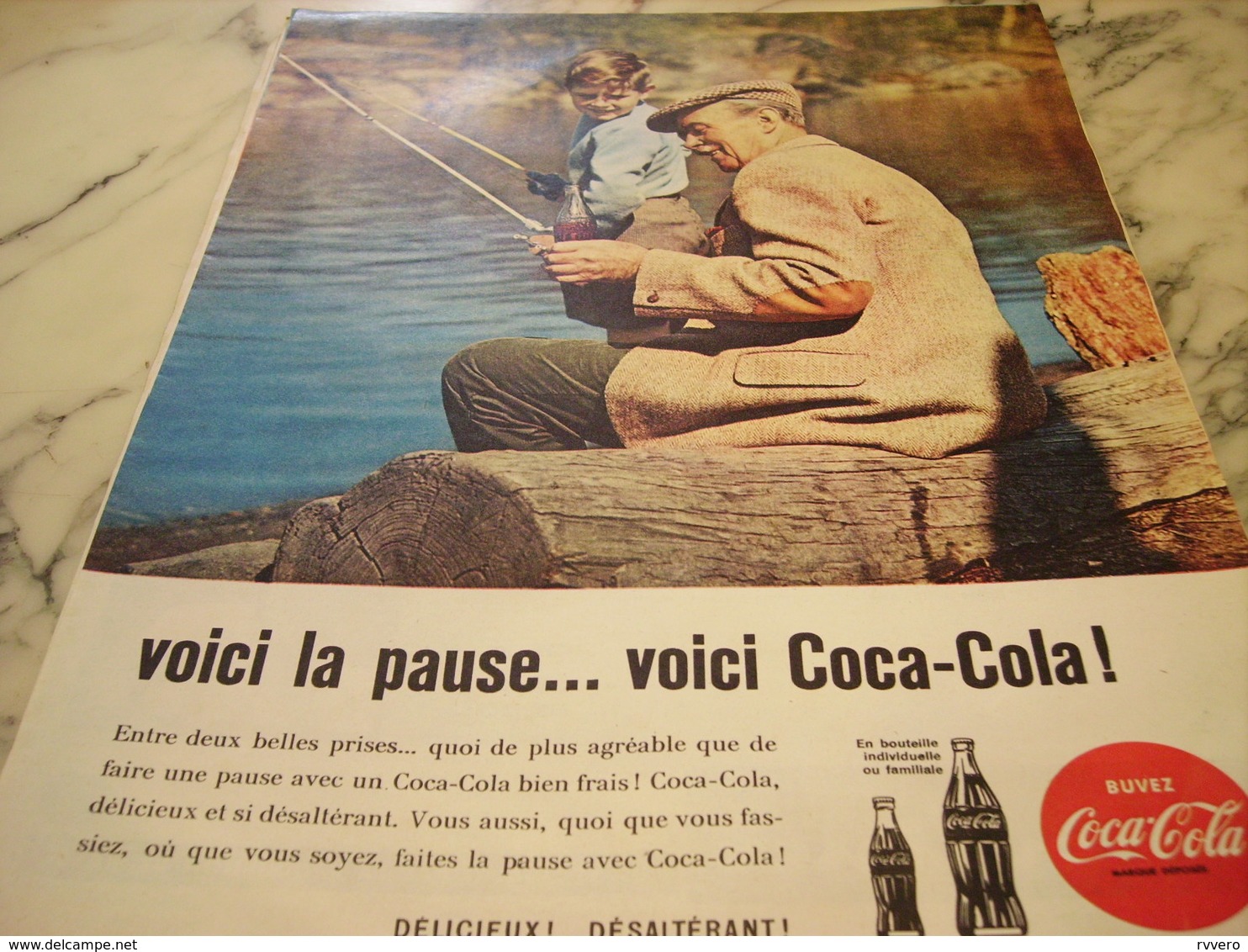 ANCIENNE PUBLICITE VOICI LA PAUSE COCA COLA 1960 - Afiches Publicitarios