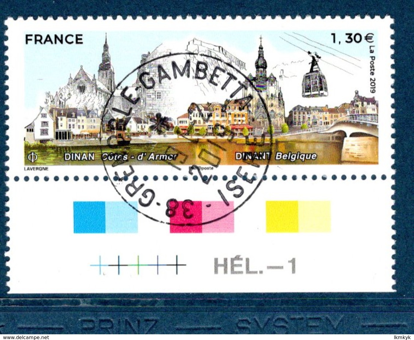 France 2019.Dinan France Et Dinant Belgique.Cachet Rond Gomme D'Origine. - Used Stamps