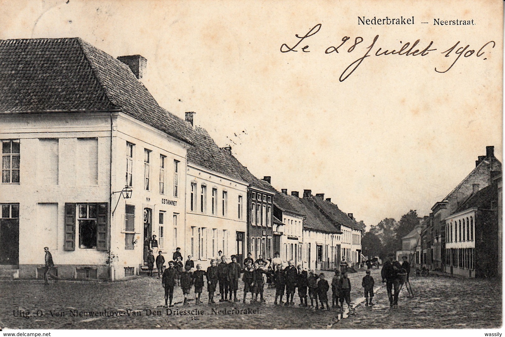 Nederbrakel - Neerstraat - Estaminet - 1906 - Brakel