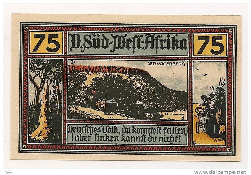 ALLEMAGNE / GERMANY - SUD AFRICA KOLONY - 75 PFENNIG 1922 / SERIE A - Deutsch-Südwestafrika