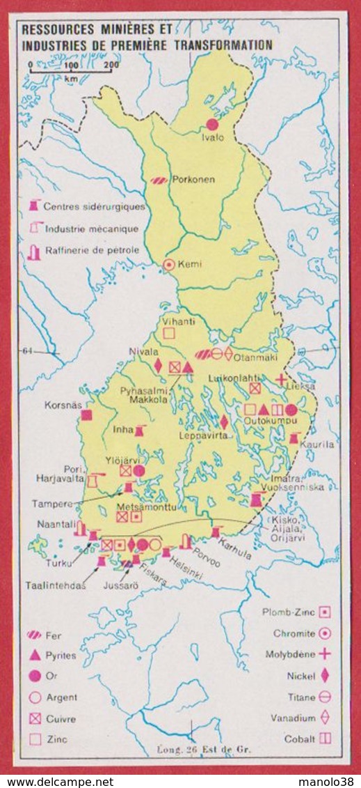 Ressources Minières Et Industries De Première Transformation En Finlande. Encyclopédie De 1970. - Other & Unclassified