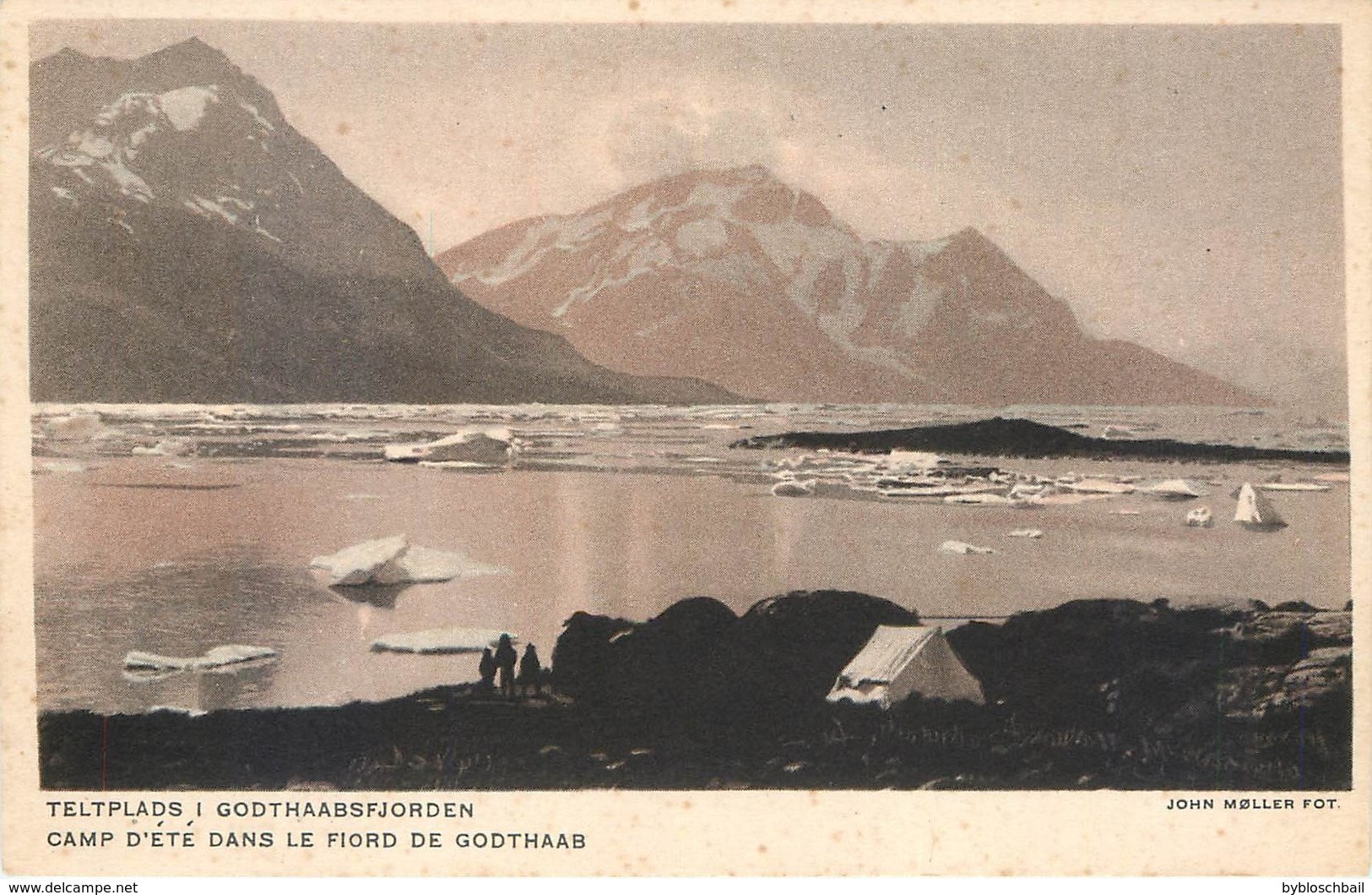 CPA Europe GROENLAND / Camp D'été Dans Le Fjord De Godthaab Cachet Pavillon Danemark Exposition Coloniale Paris 1931 - Greenland