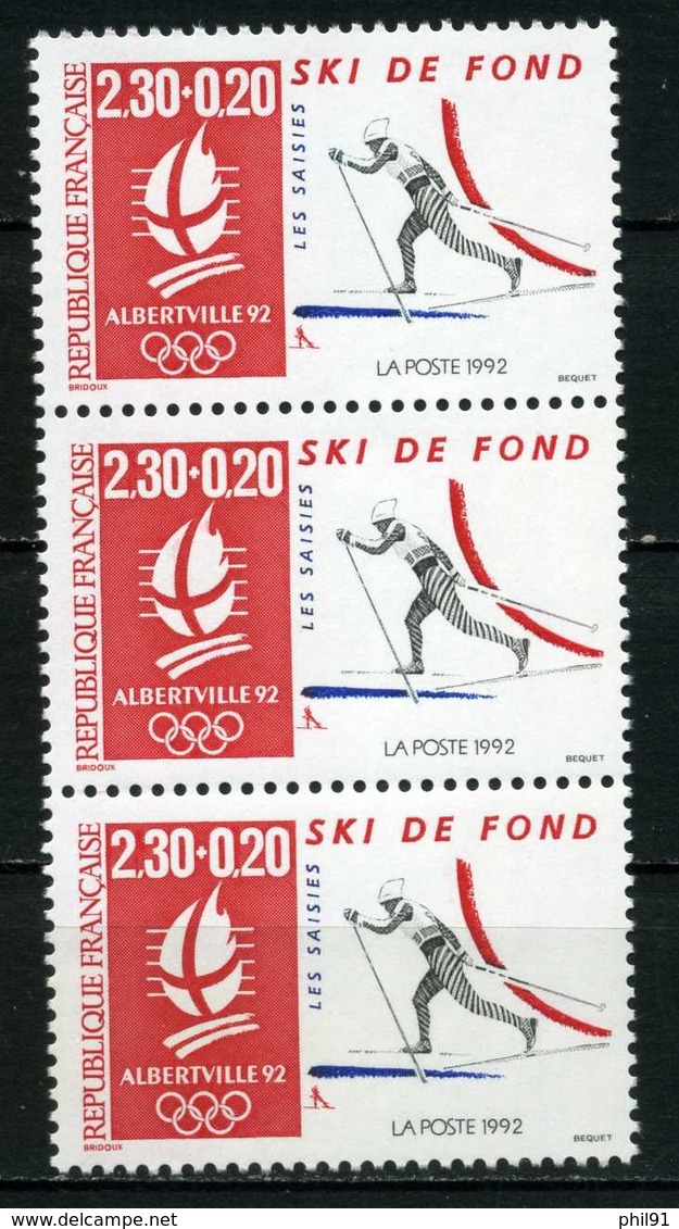 FRANCE     Jeux Olympiques D'hiver  Albertville     Bande De 3   N° Y&T  2678  ** - Neufs