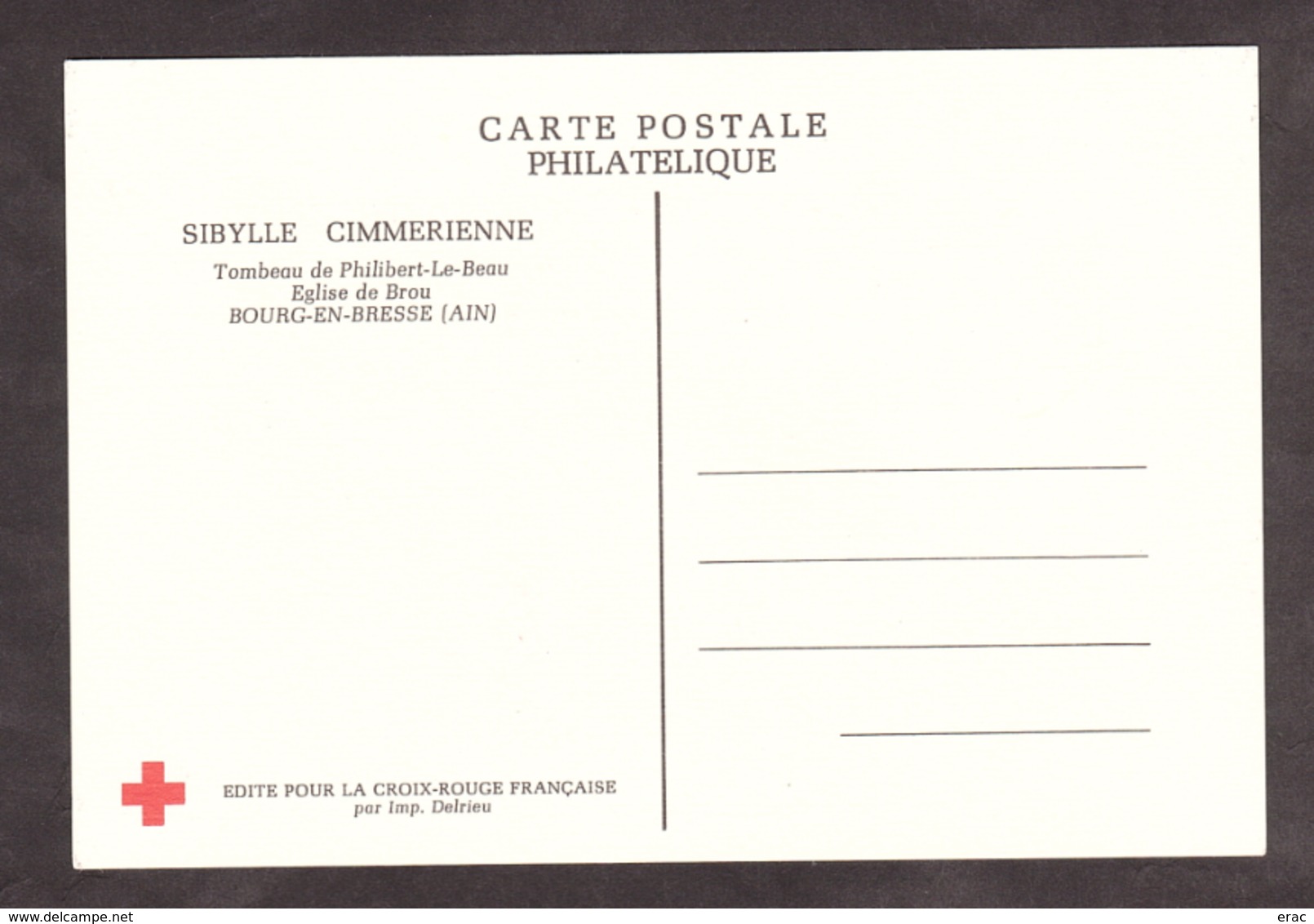 Carte Croix-Rouge - Sibylle Cimmérienne - 1976 - Signature Gandon - Croix-Rouge