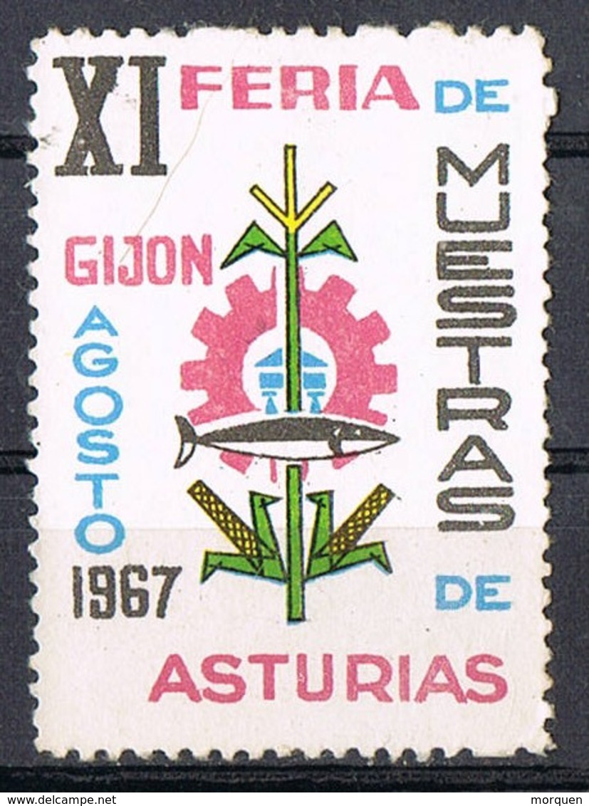 Sello Viñeta GIJON (Asturias) 1967. XI Feria Muestras Asturias. Label, Cinderella ** - Variedades & Curiosidades