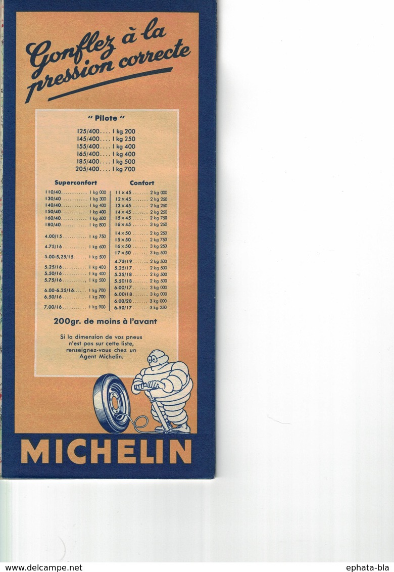 Chaumont-Strasbourg. Cartes Michelin. 1947. - Callejero