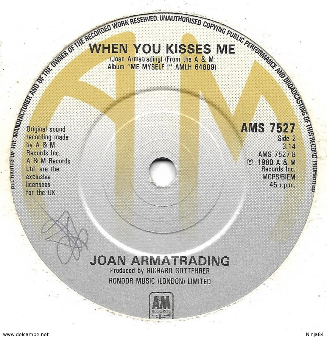 SP 45 RPM (7")   Joan Armatrading  "  Me Myself I  "  Angleterre - Autres - Musique Anglaise