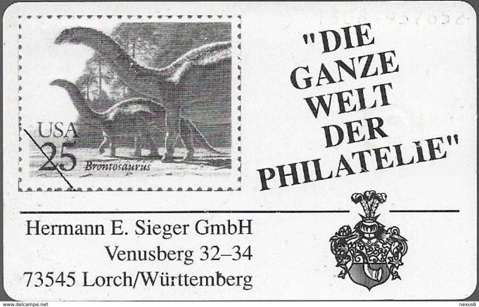 Germany - Hermann E. Sieger GmbH - Dinosaurs 3 - O 0279C - 09.93, 6DM, 3.000ex, Used - O-Series : Customers Sets