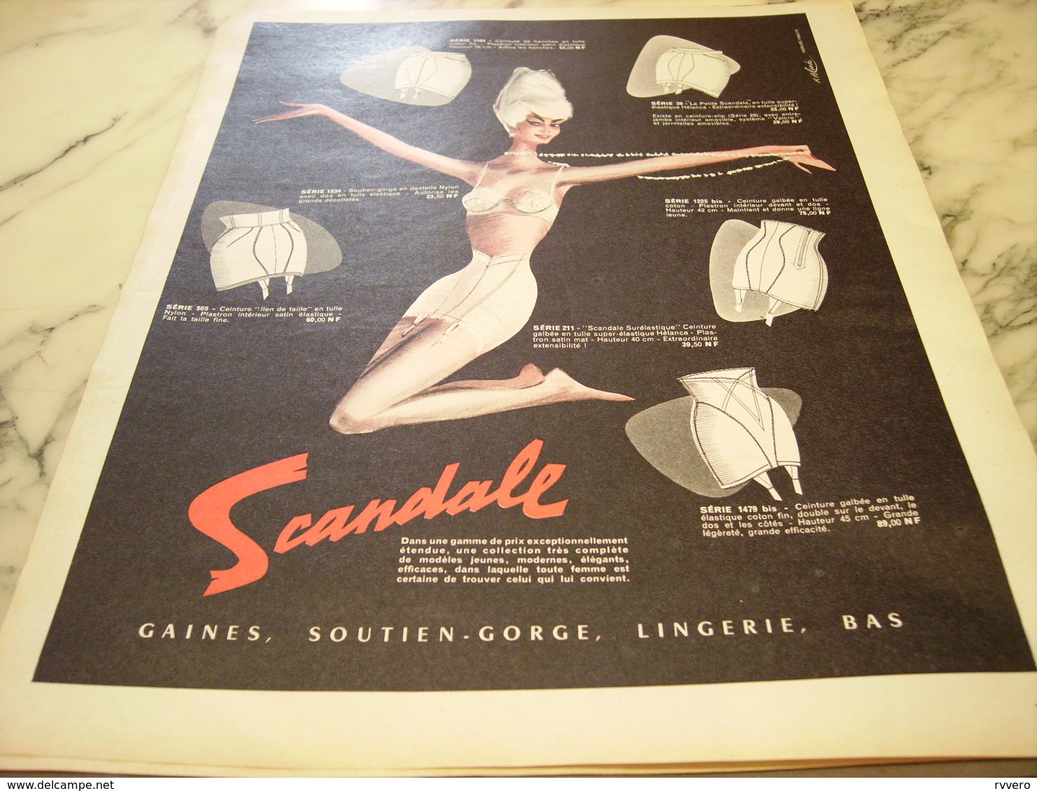 ANCIENNE PUBLICITE 3 FOIS PLUS EXTENSIBLE GAINE SCANDALE  1960 - Advertising