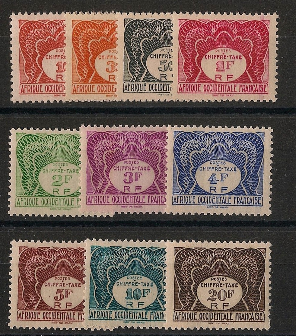AOF - 1947 - Taxe TT N°Yv. 1 à 10 - Série Complète - Neuf Luxe ** / MNH / Postfrisch - Neufs