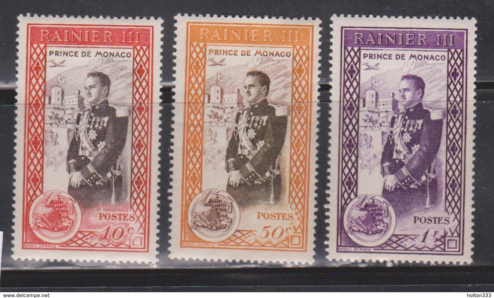 MONACO Scott # 247-9 MH - Prince Rainier - Unused Stamps