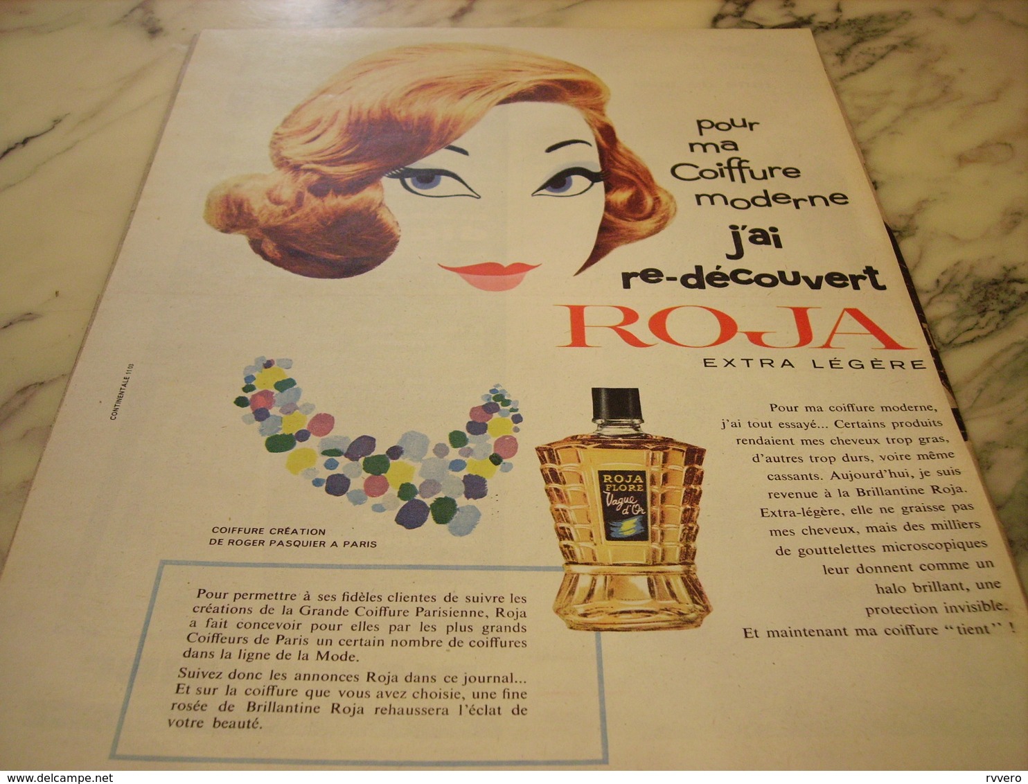 ANCIENNE PUBLICITE COIFFURE MODERNE CHEVEUX ROJA  1960 - Autres & Non Classés