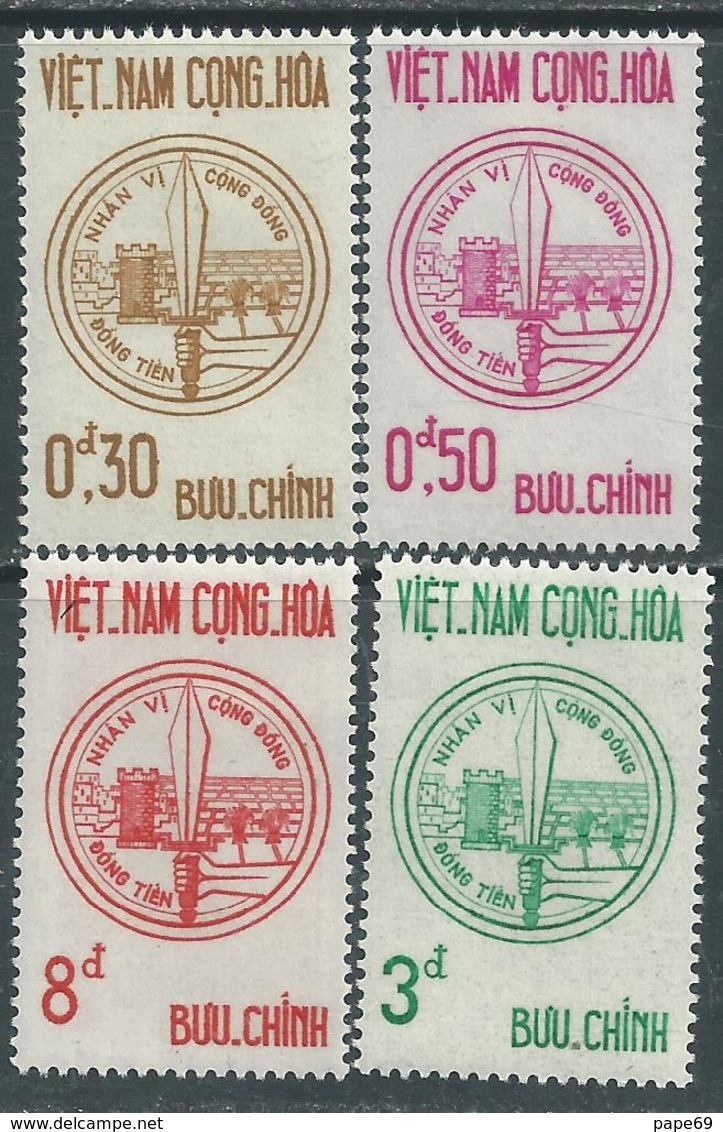 Vietnam Du Sud N° 214 / 17 X Défense De La Patrie.  Les 4  Valeurs Trace De Charnière Sinon TB - Vietnam