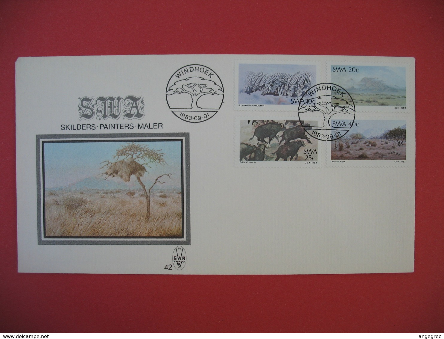 Enveloppe 1983 Afrique Du Sud Ouest - Skilders-Painters-Maler - Afrique Du Sud-Ouest (1923-1990)