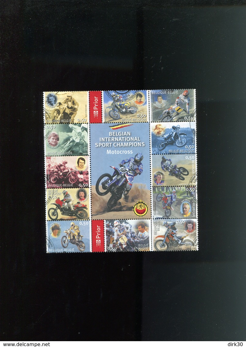 Belgie 2004 BL117 (no Outer Borders, Stamps Only) GESTEMPELD OCB 18 Motorcross - 1961-2001