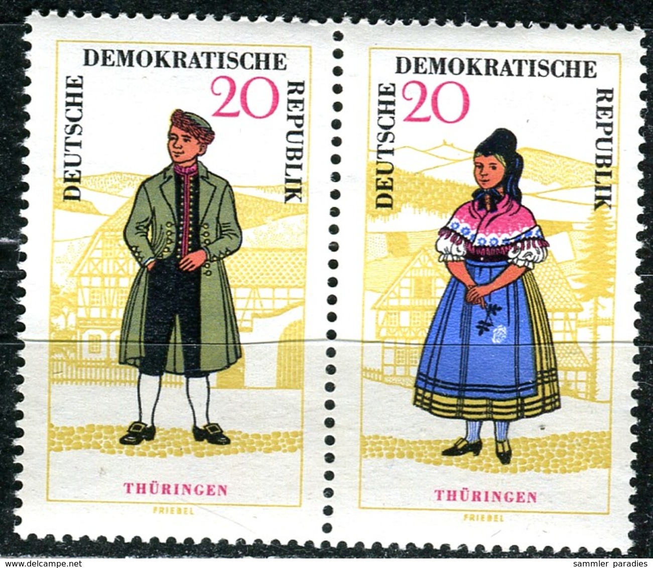 A07-09-9) DDR - Mi 1079 / 10478 = WZd 149 - ** Postfrisch (A) - 20-20Pf             Volkstrachten I - Unused Stamps