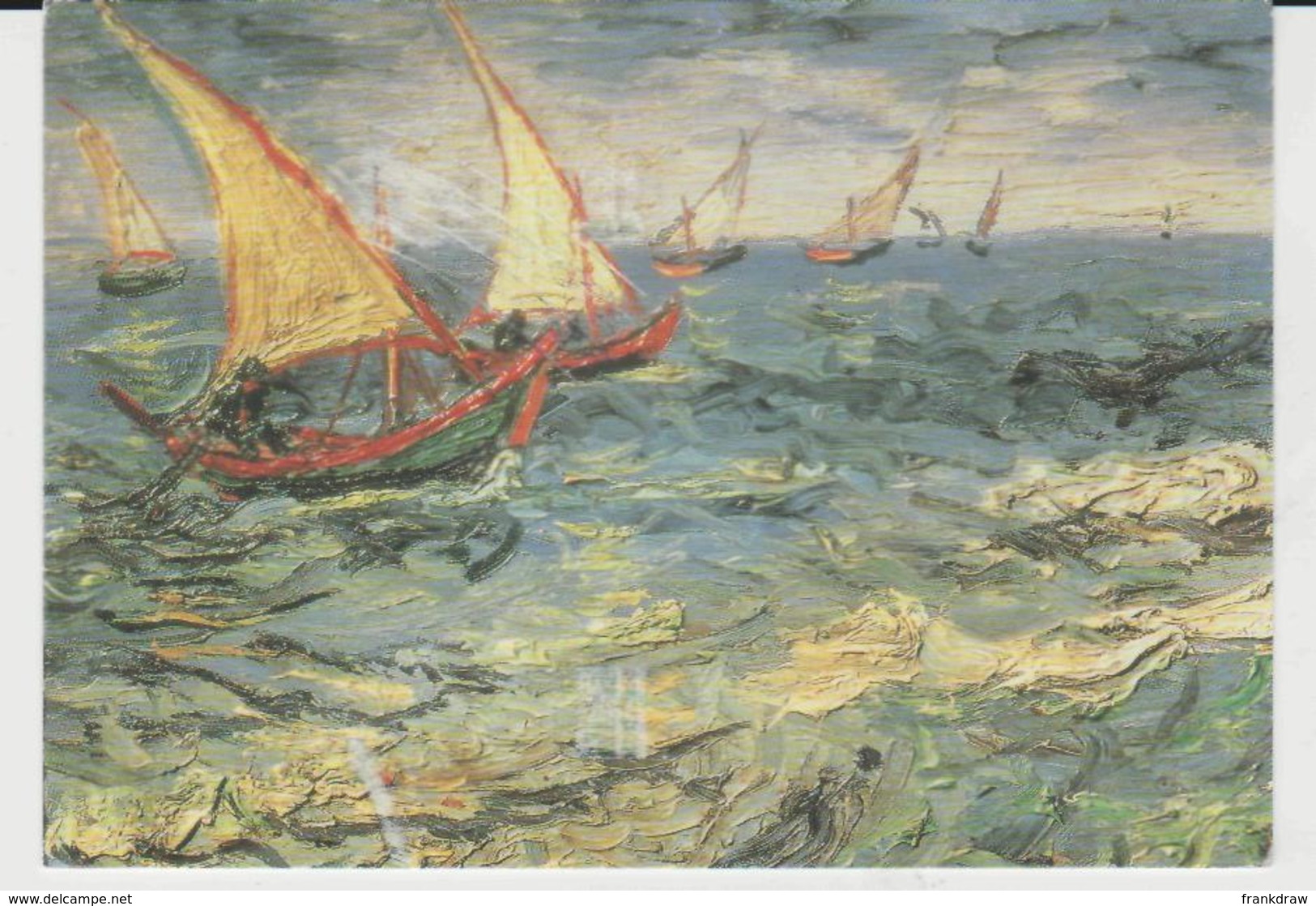 Postcard - Art - Vincent Van Gogh - Seascape At Saint - Marie  - Posted 9th July 1995 Very Good - Unclassified