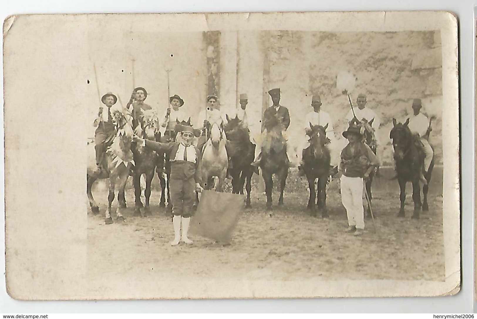 13 Arles Ou Environs Camargue Gardians Et Marocains Carte Photo - Da Identificare