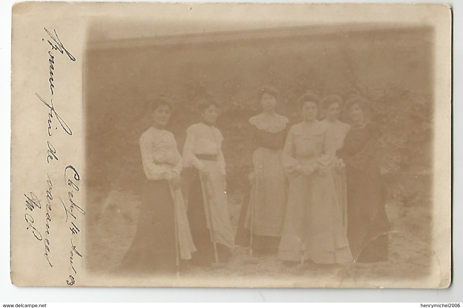 Carte Photo Clichy 1903 Femmes Jeux - To Identify