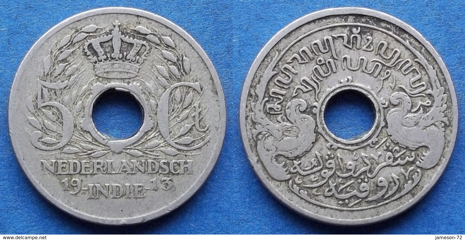 NETHERLANDS EAST INDIES - 5 Cents 1913 KM# 313 Wihelmina - Edelweiss Coins - Indes Néerlandaises