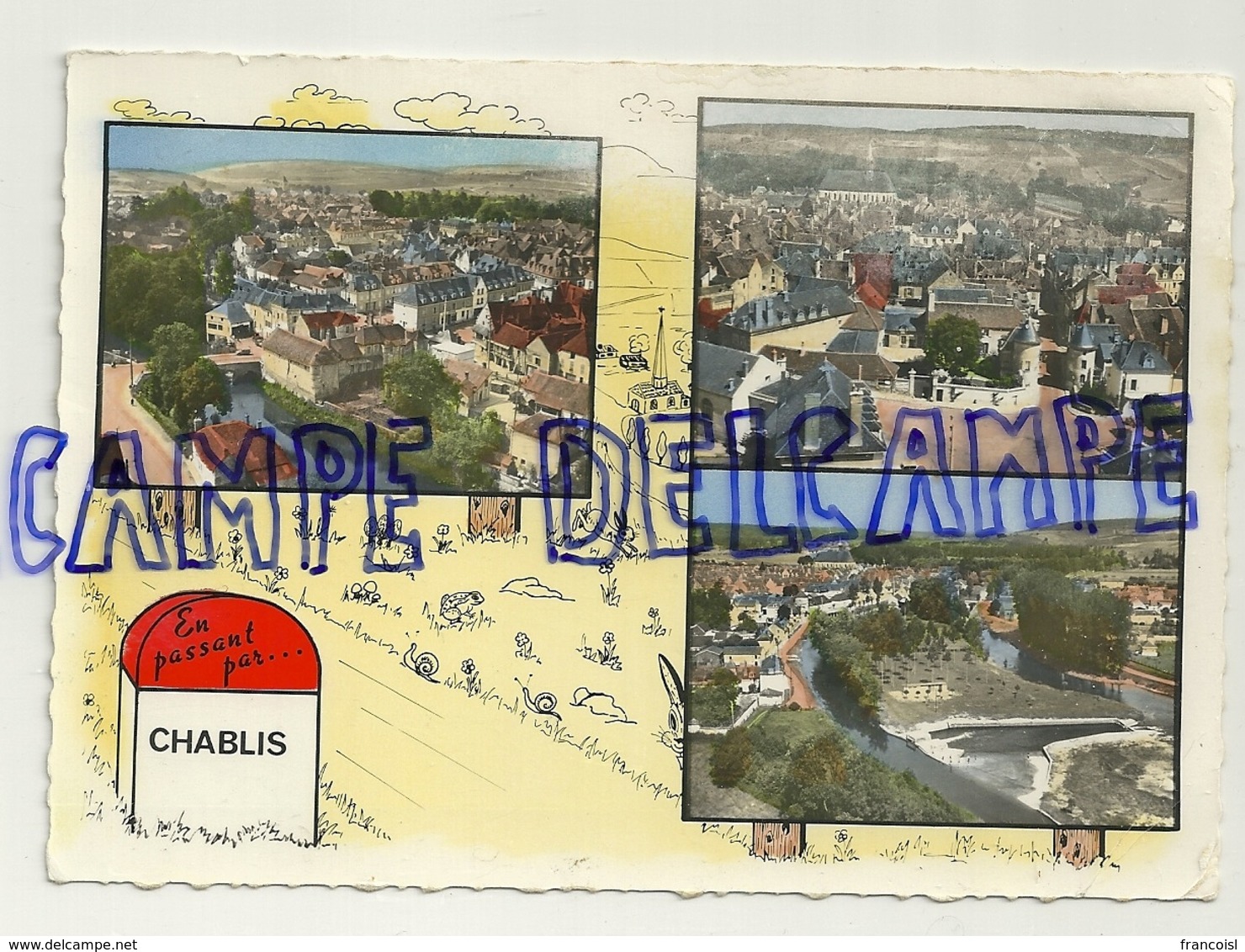 France. Yonne. En Passant Par ... Chablis. Mosaïque (multivues). Borne, Escargots, Grenouilles, ... - Chablis