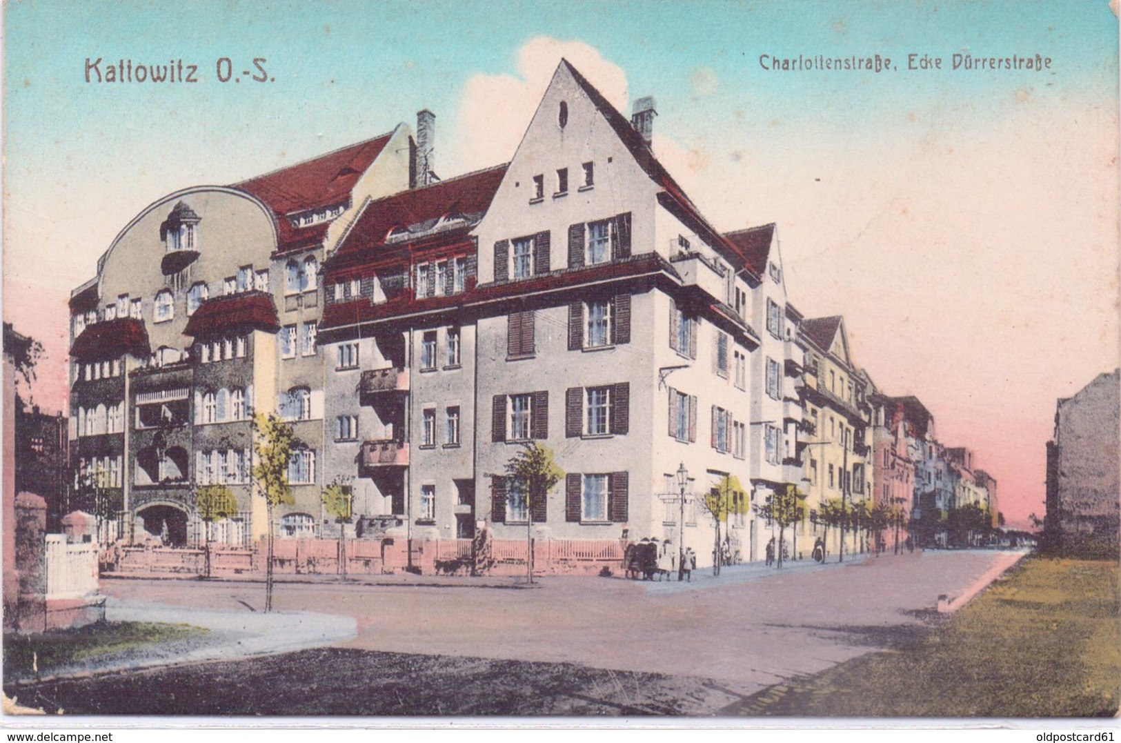 Seltene ALTE  AK   KATTOWITZ / Schlesien / Polen    - Charlottenstrasse, Ecke Dürrerstraße - Ca. 1910 Gedruckt - Schlesien