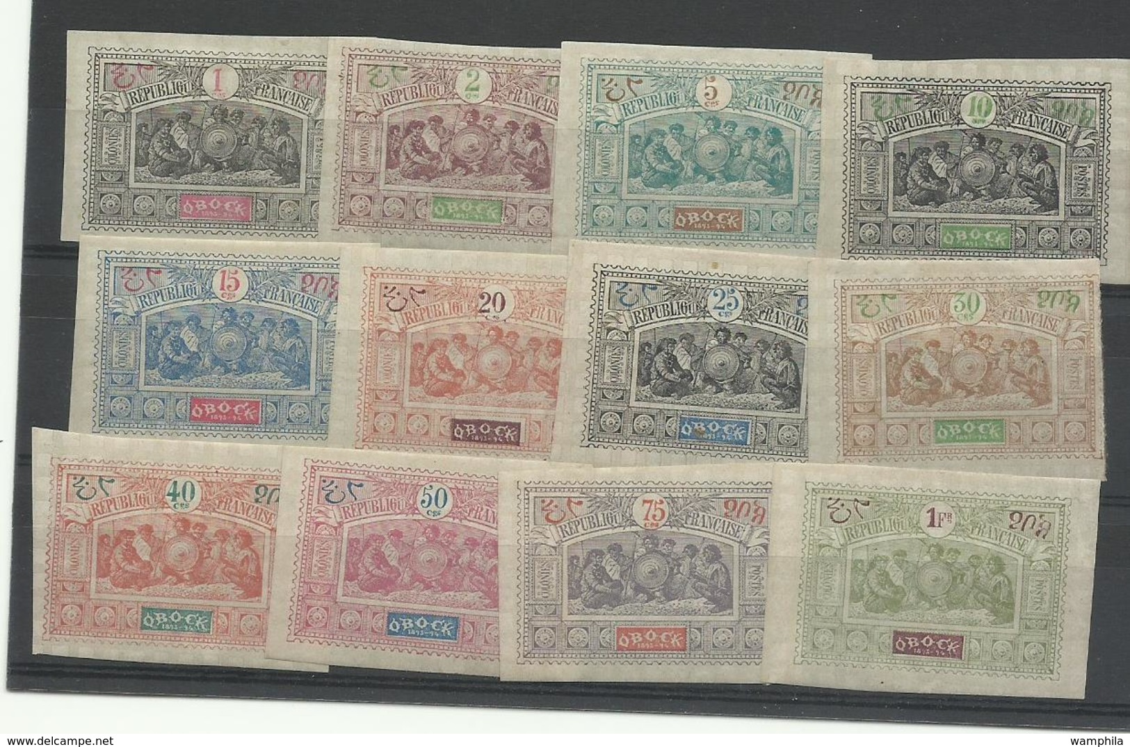 Obock,1894, 12 Valeurs Neuves*,   Cote YT:157€25 - Unused Stamps