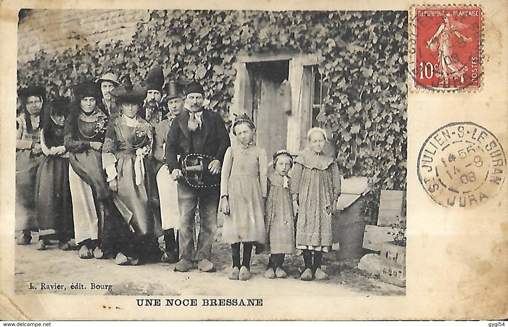 Une Noce Bressane  CPA 1908 - Personnages