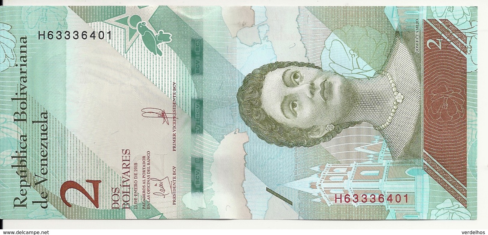 VENEZUELA 2 BOLIVARES  2018 UNC P New - Venezuela