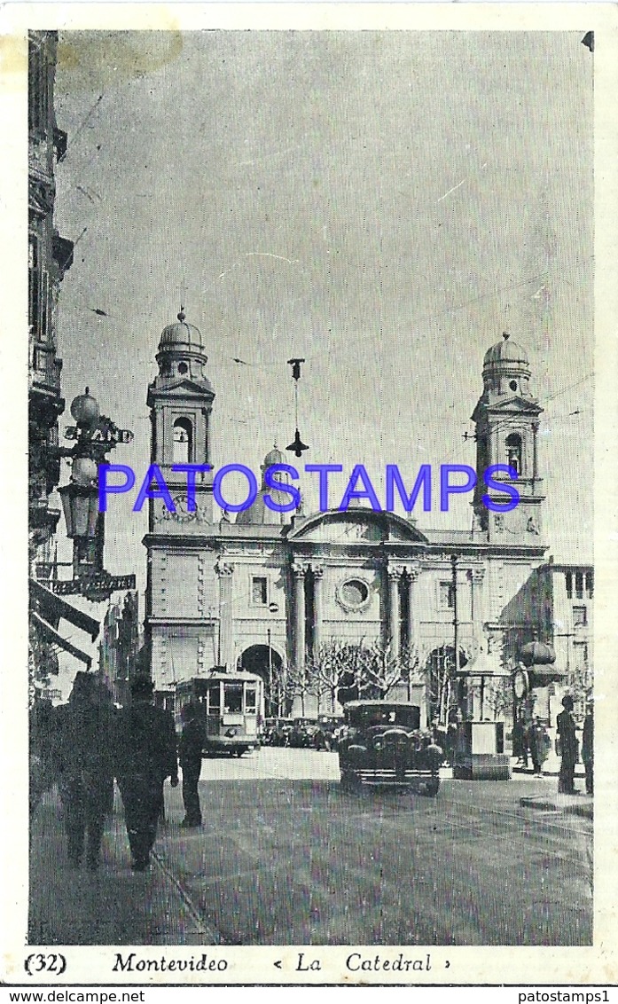 107690 URUGUAY MONTEVIDEO LA CATEDRAL CATHEDRAL & TRAMWAY TRANVIA POSTAL POSTCARD - Uruguay