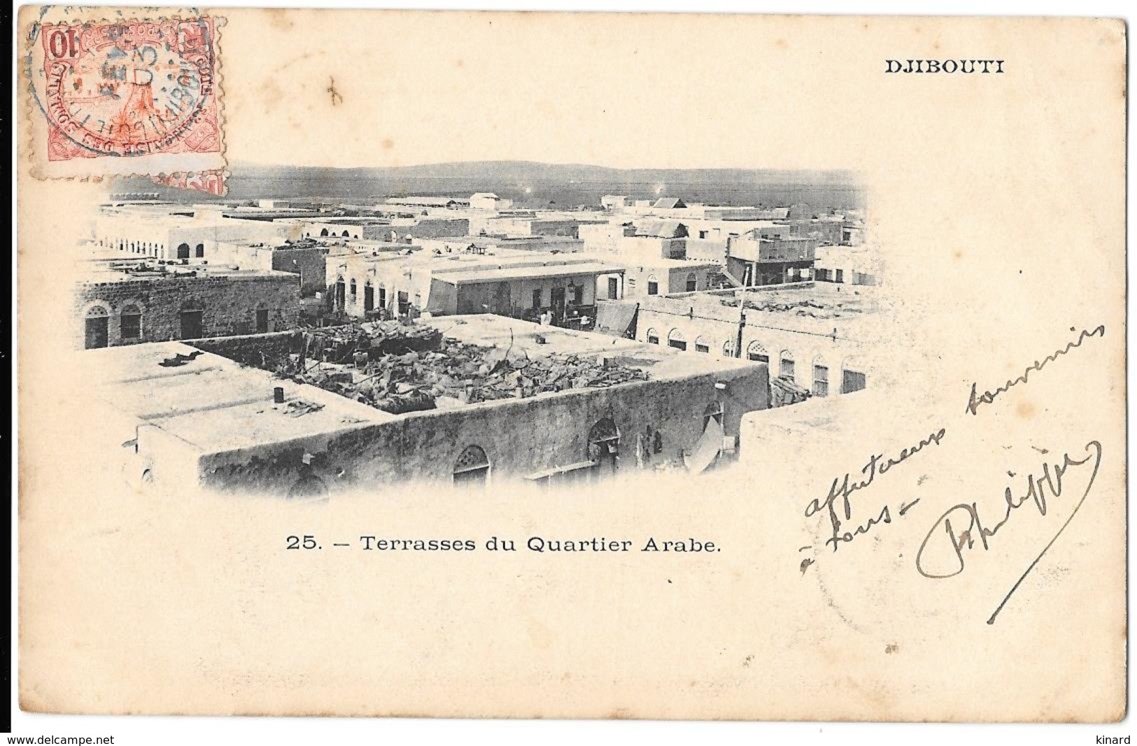 SUR CPA   N° 40.. CACHET BLEU...COTEFRANCAISE DES SOMALI..DJIBOUTI..1903...TBE VOIR SCAN - Lettres & Documents