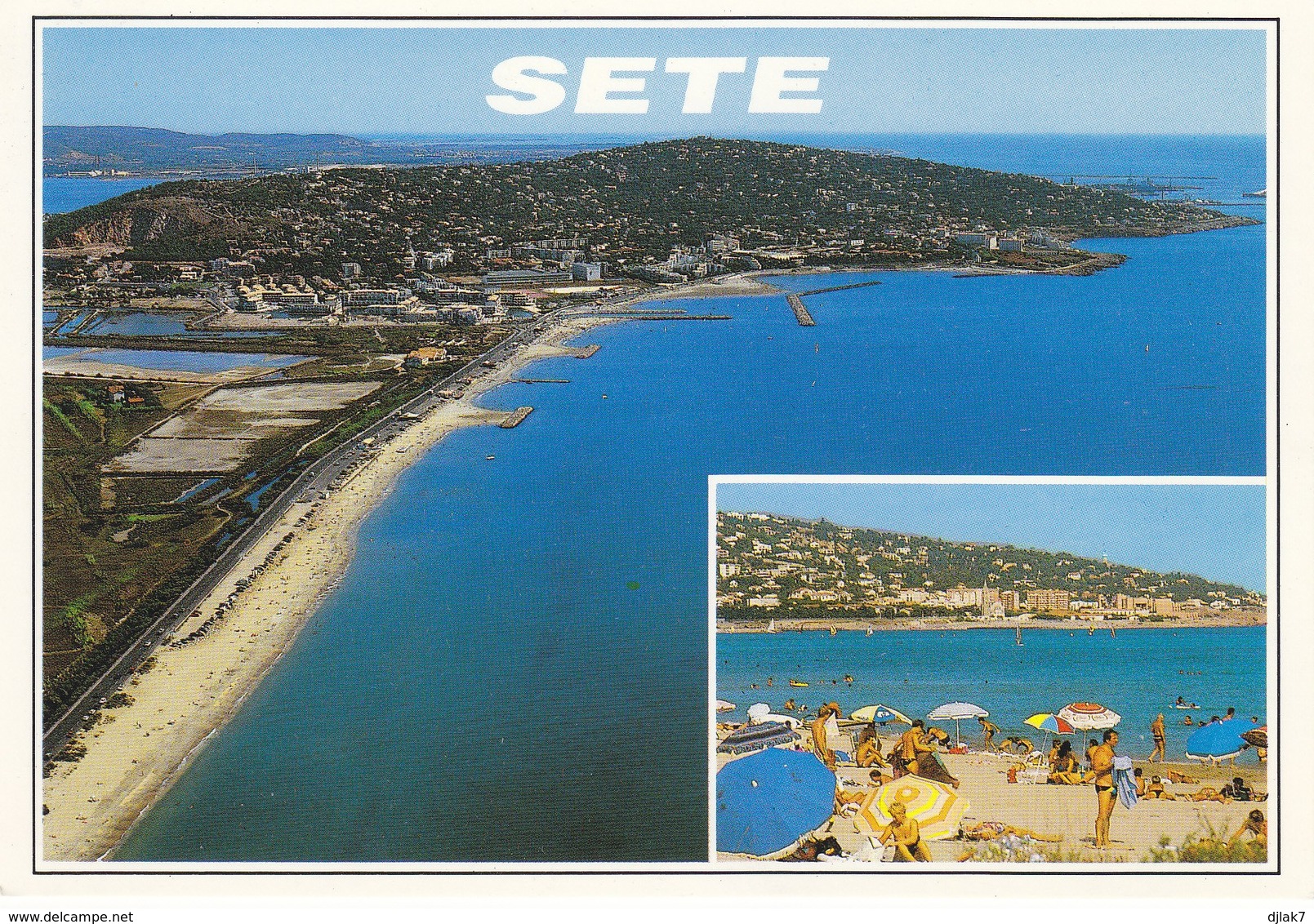 34 Sete La Plage Et Le Mont Saint Clair (2 Scans) - Sete (Cette)