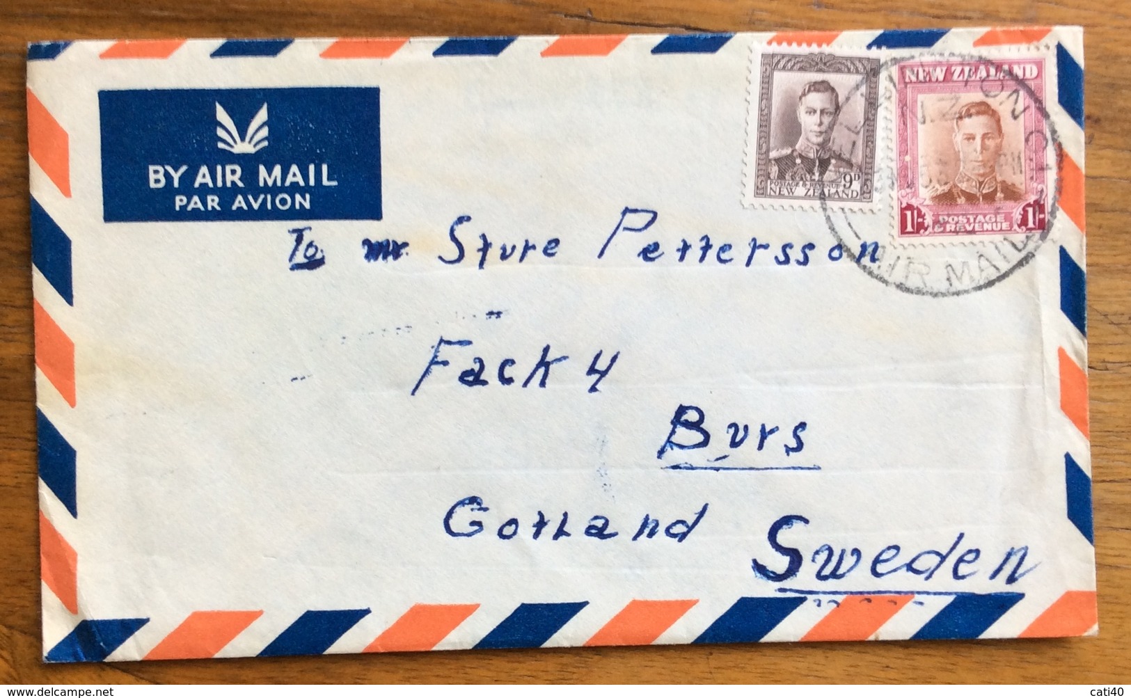 NEW ZEALAND  WELLINGTON  13/11/53  ON THE 3d +1 S.  ENVELOPE  AIR MAIL TO  SWEDEN - Storia Postale