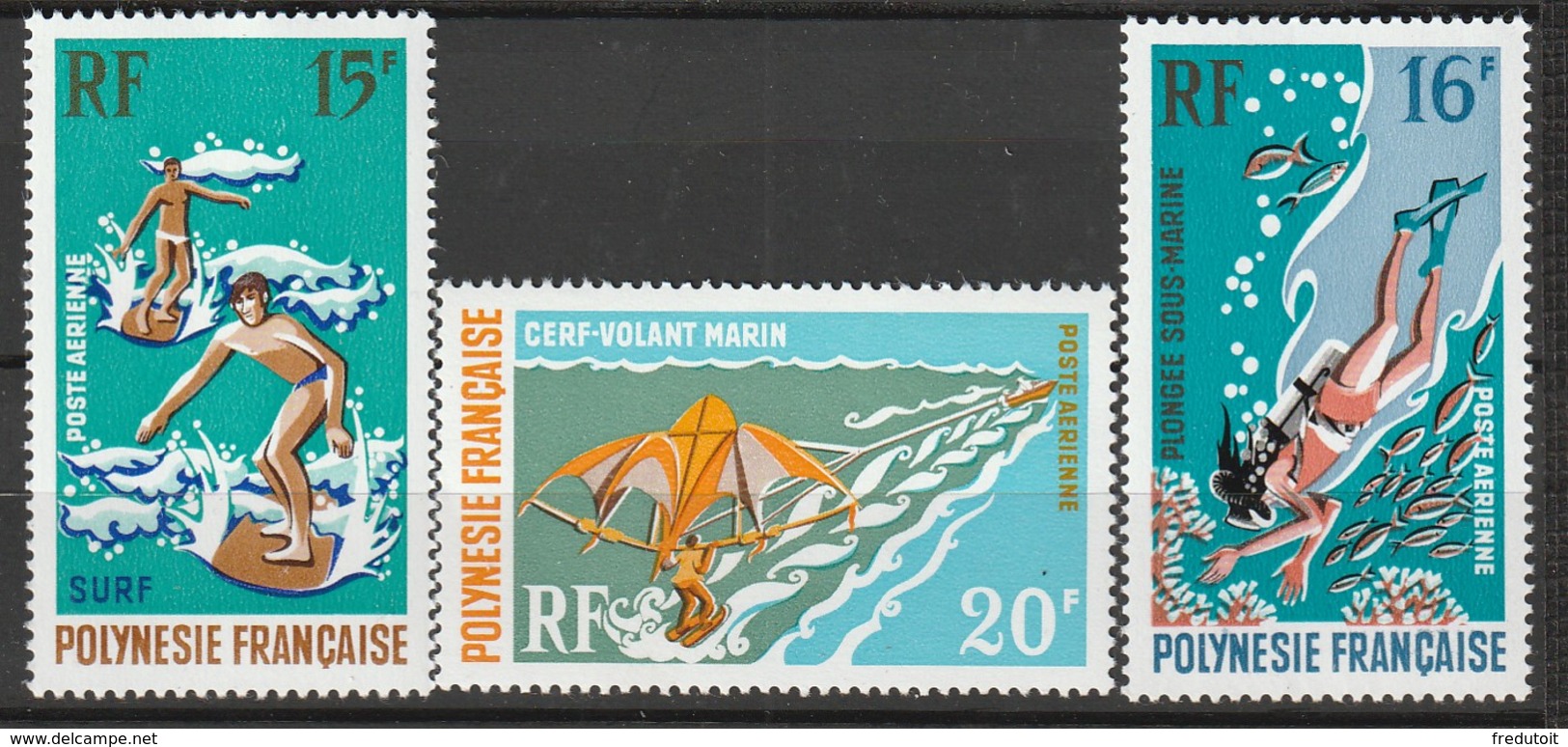 POLYNESIE - Poste Aérienne - PA N° 48/50 ** (1971) - Neufs