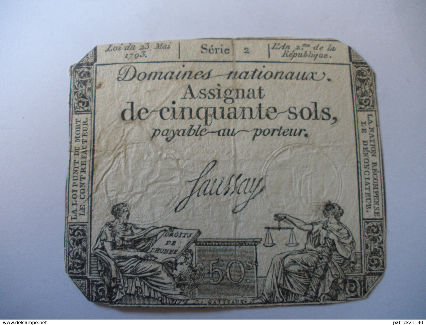 ASSIGNAT 50 SOLS 23/05/1793 LAFAURIE 167A - Assignats & Mandats Territoriaux