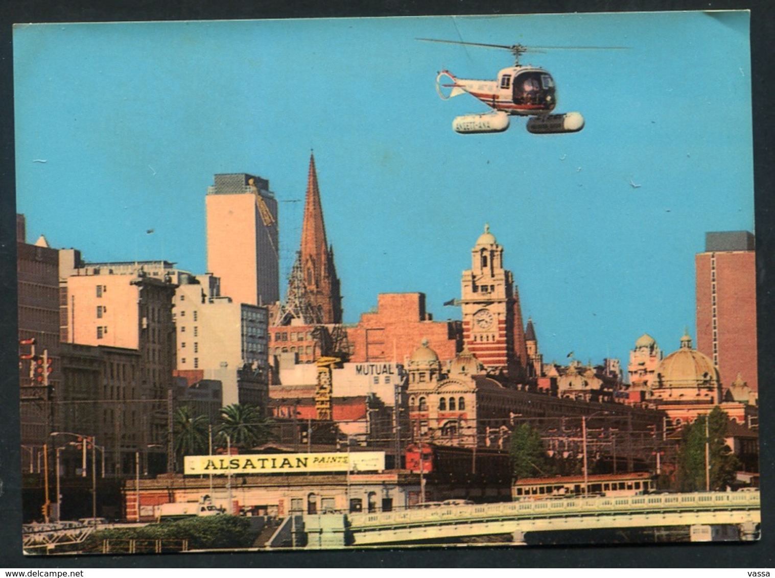 AUSTRALIA - MELBOURNE -  Heliport , City Skyline  Ed. MURFETT. - ALSATIAN  PAINTS - Tramway.helicoptère - Melbourne