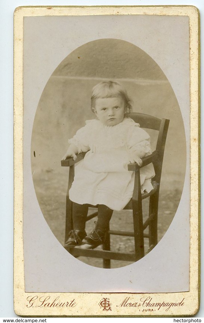 CDV Enfant XIX Ovale Chaise Chair LAHEURTE MOREZ DU JURA CHAMPAGNOLE - Anciennes (Av. 1900)