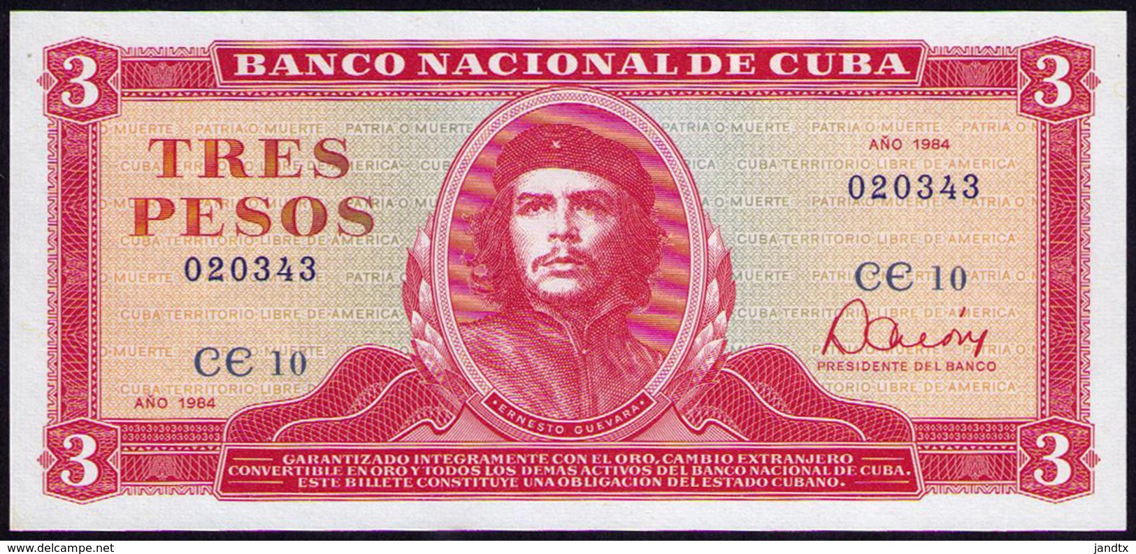 CUBA 3 PESOS 1984 SC - UNC - Cuba