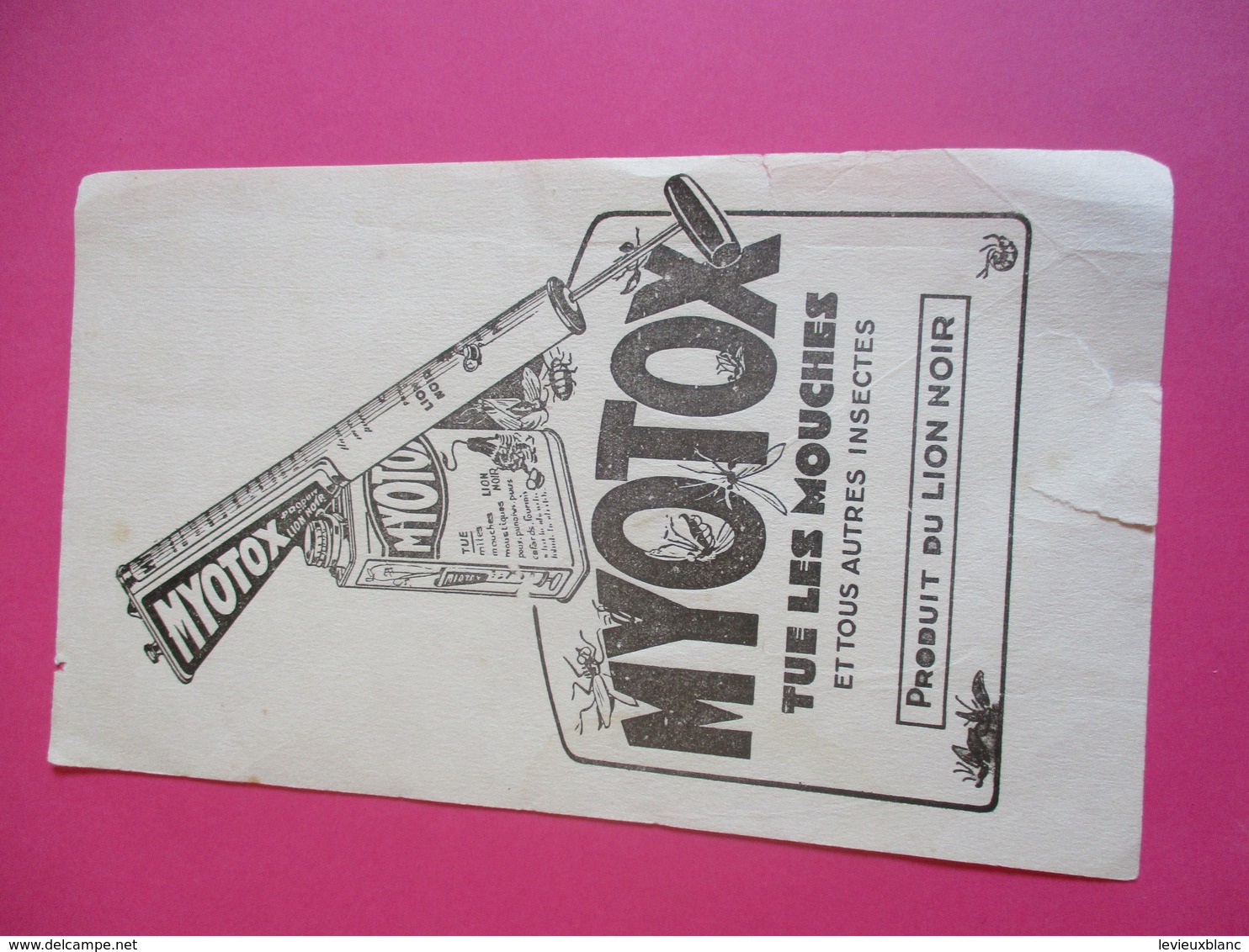 Buvard/Tue Mouches / MYOTOX/ Produit Du Lion Noir/ Tue Les Mouches Et Tous Autres Insectes /Vers 1920-1940 BUV375 - Autres & Non Classés