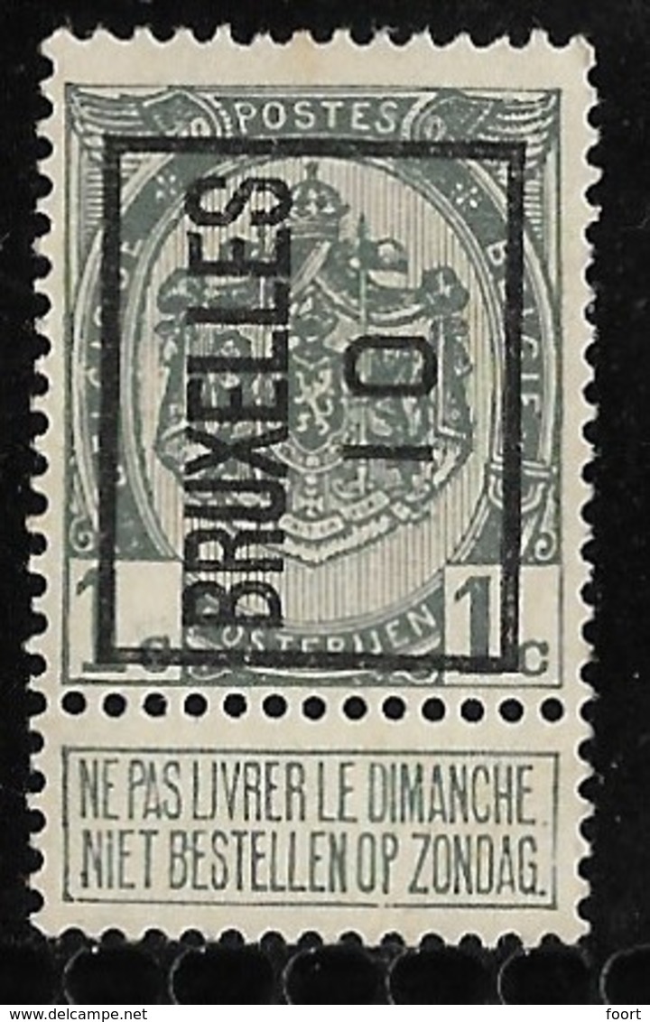 Brussel  1910 Typo Nr. 13A - Typo Precancels 1906-12 (Coat Of Arms)