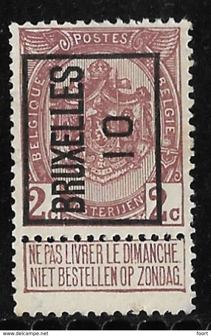 Brussel  1910 Typo Nr. 15A - Typo Precancels 1906-12 (Coat Of Arms)