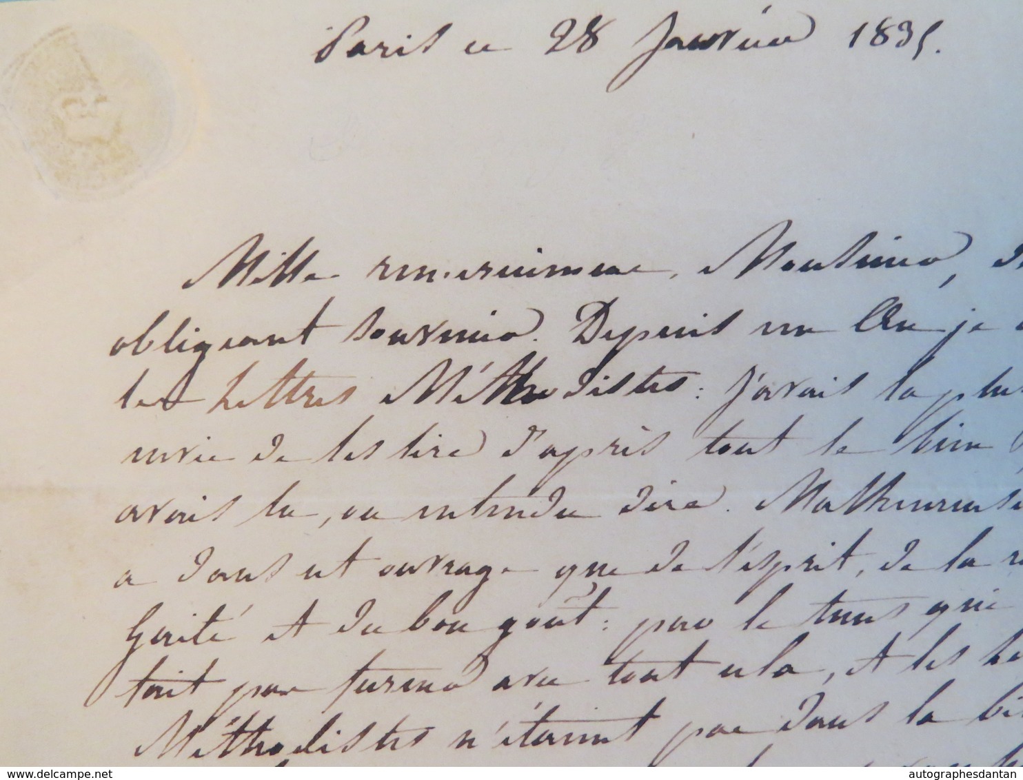 L.A.S 1835 - DEMARCAY - Signataire à Identifier - à M. Charles COQUEREL - Lettre Autographe Paris Darlincourt - Autres & Non Classés