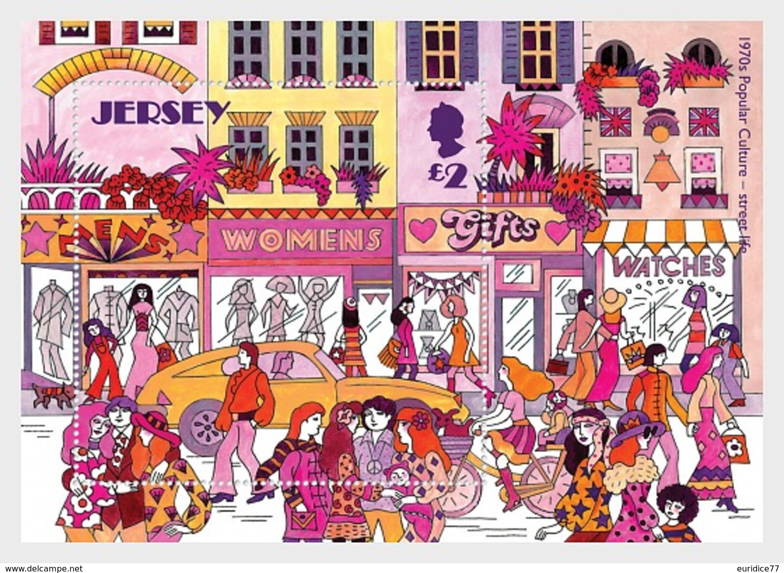 Jersey 2019 - Popular Culture - The 1970s Souvenir Sheet Mnh - Jersey