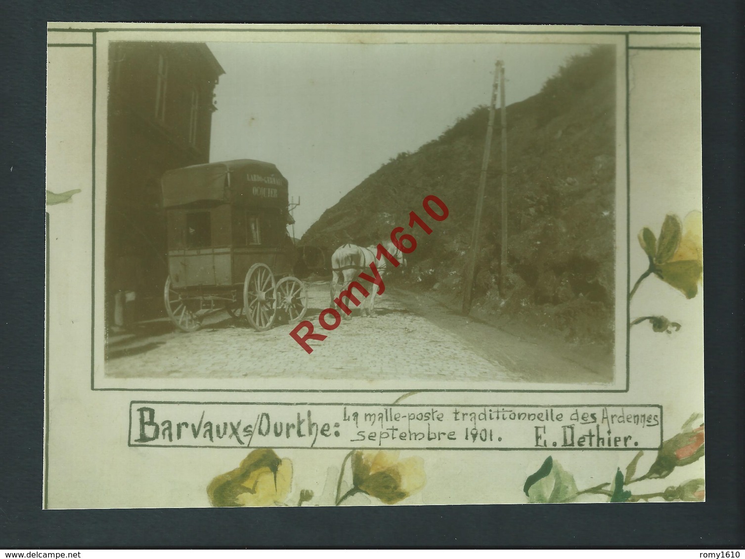 Barvaux- S/ Ourthe. (Luxembourg)  Malle Poste D'Ocquier. Lardo-Germain. Agrandissement D'une Petite Photo De Famille. - Lieux