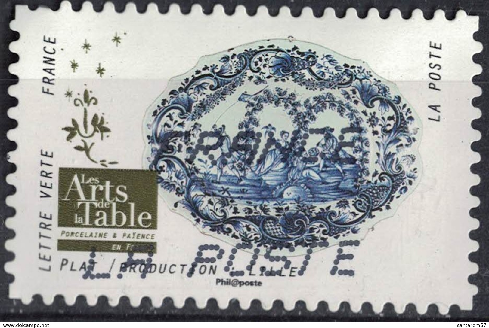 France 2018 Oblitéré Used Arts De La Table Porcelaine Et Faïence Plat Production Lille Y&T 1529 SU - Oblitérés