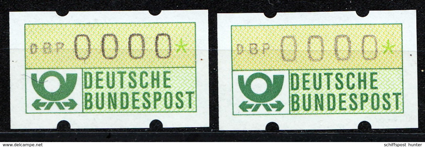 BRD, Michel-Nr. ATM 1, 2 X DRUCKAUSFALL "DBP 0000" !!, Feinst Xx Postfrisch,18.2-09 - Timbres De Distributeurs [ATM]