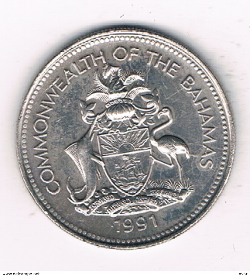 25 CENTS 1991 BAHAMA'S /1475/ - Bahamas