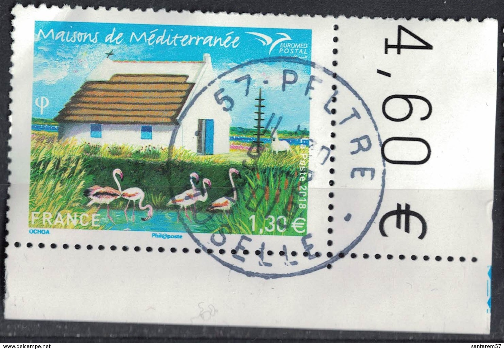 France 2018 Oblitéré Rond Daté Used Euromed Postal Maisons De Méditerranée SU - Oblitérés